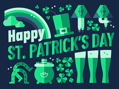 St. Patrick's Day beer clover coins gold green icon ireland irish dance leprechaun lucky st patricks day typography