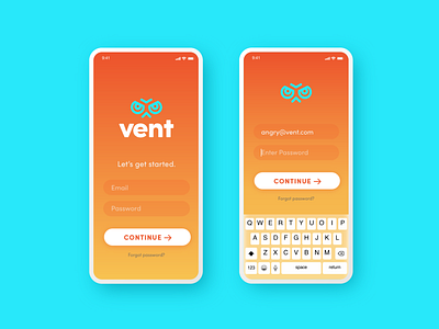 Sign Up :: Vent app daily ui daily ui 001 daily ui challenge form login product design sign up ui