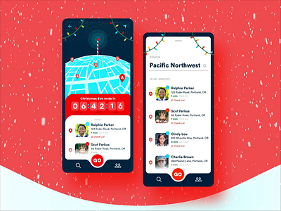 Santa Tracker adobe xd adobexd app checklist christmas design happy holidays holiday list location map merry christmas product design prototype santa santa claus search timer ui ux