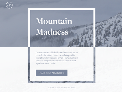 Simple landing page hiking landing page mountains simplicity travelling