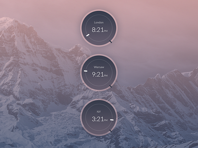 Clock Concept clock mountain simplicity time time zones user interface world
