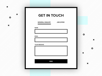 Contact Form black bold button contact cta field form pattern shapes tabs