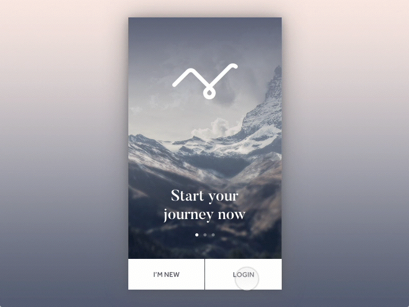 Morphing Login Button form gif journey login material mobile morphing mountains password simple travelling welcome screen