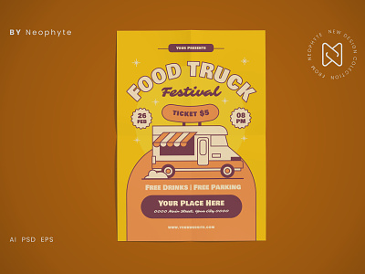 Food Truck Festival Flyer branding event festival food truck party promotion