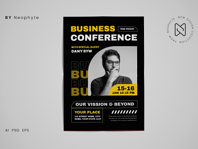 Business Conference Poster Flyer branding business conference promotion webinar