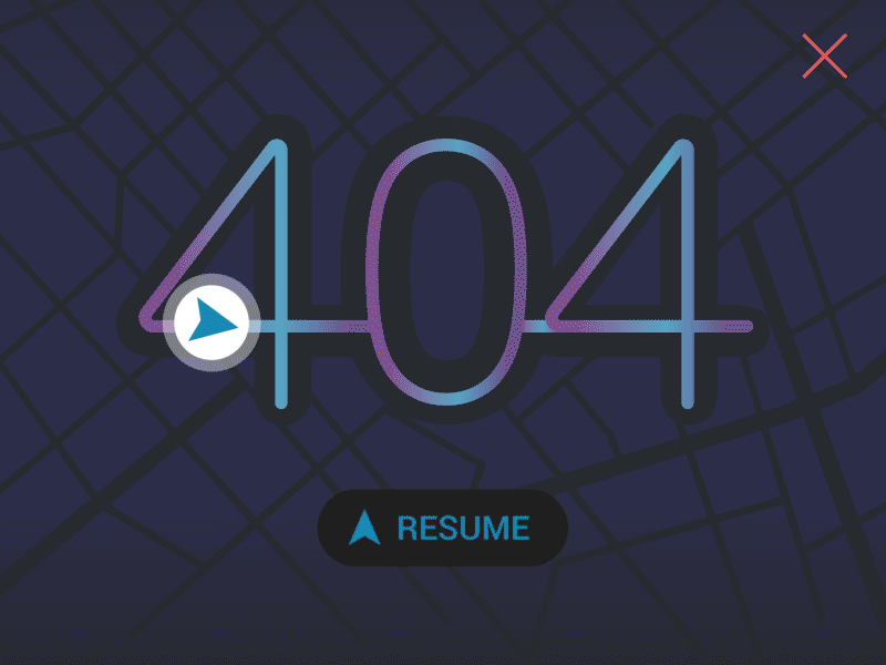 Daily UI 008_404 Page ui dailyui gradient typography 2d animation
