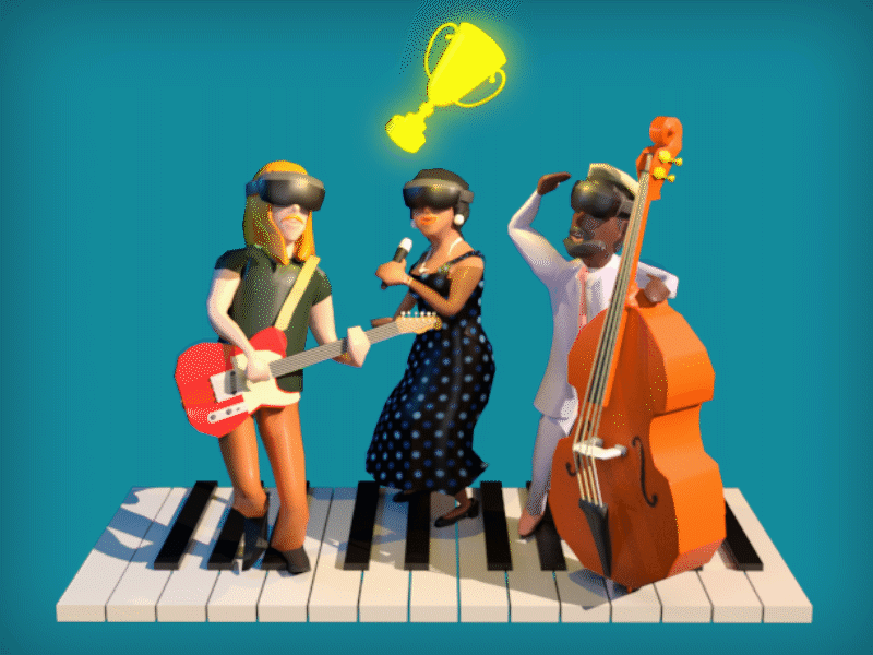 AR Characters branding illustration lowpoly music 3d animation