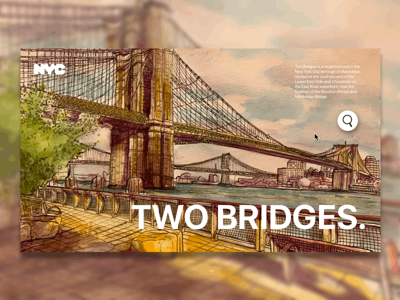 City Gallery- Two Bridges, NYC nyc city interaction ixd web watercolor ux animation illustration