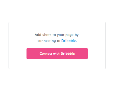 Connect to Dribbble dribbble features gallery virb website