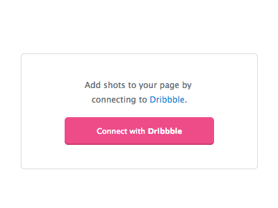 Connect to Dribbble