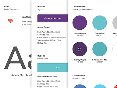 iOS App Design Styleguide ios palette sample styleguide
