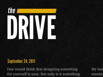 The Drive - Sketch dark texture title typography white