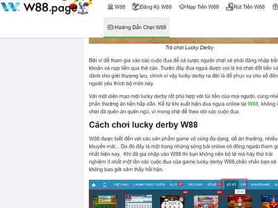 Một khi đã tham gia W88 thì không thể bỏ lỡ Lucky Derby cachchoiderbyw88 w88 w88page