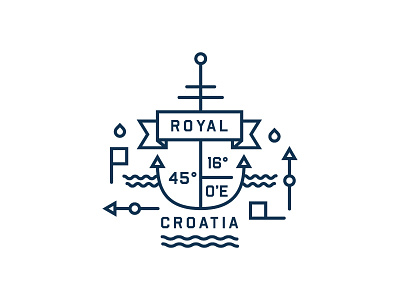 Royal Yacht Charters Branding boat branding branding line art linework nautical nautical branding yacht branding