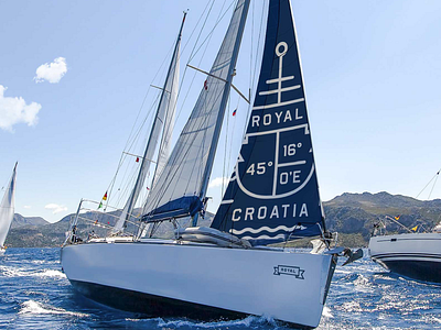 Royal Yacht Charters Branding boat branding line art linework nautical nautical branding yacht branding