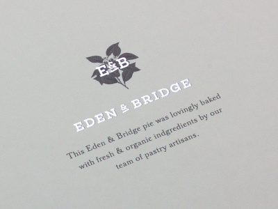 Eden & Bridge Pie Packaging Cold Foiling
