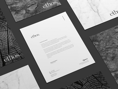 Ethos Corporate Stationery Design branding corporate design corporate stationery design ethos branding letterhead letterhead design minimal branding