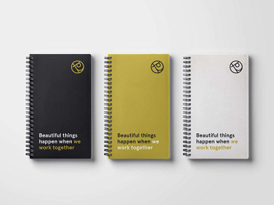 Notebooks brand identity branding co working logo notebooks