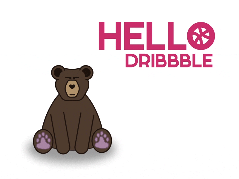 Hello Dribbble!!! bear debut hello wave