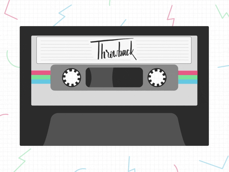 Throwback Cassette Tape 80s animation cassette cassette tape decade gif mograph neon retro throwback