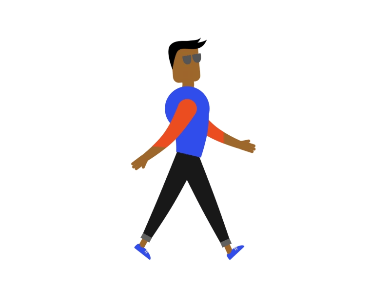 Cool Guy Boppin' animation cycle mograph motion design motion graphics rubberhose walk walk cycle