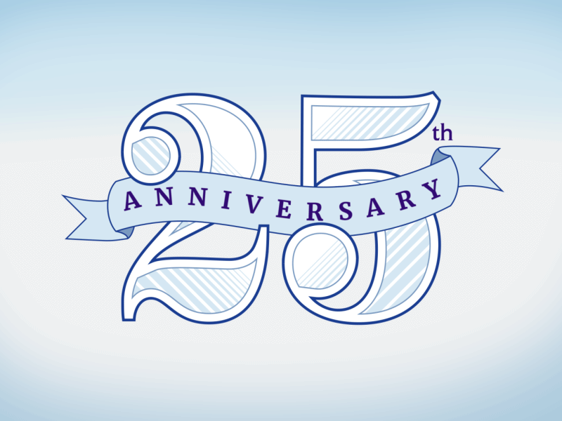 25th Anniversary Animation 25 animation anniversary gif logo logo design ribbon