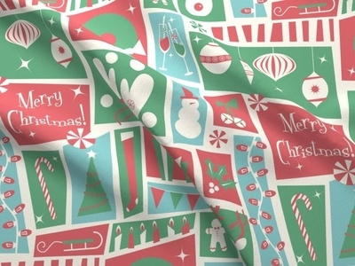 Midcentury Christmas Fabric