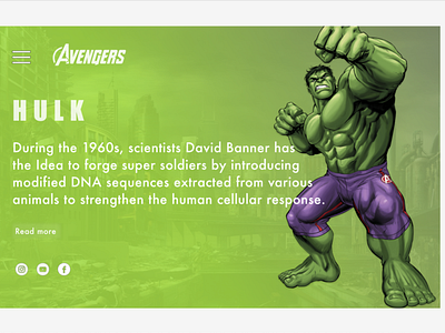 Avengers landing page