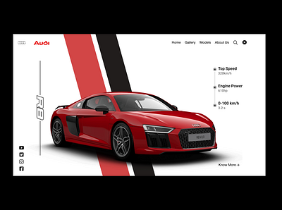 Car Landing Page animation audi audi r8 audi webdesign audi website branding car webdesign car webpage car website design graphic design logo ui ux webdesign webpage website