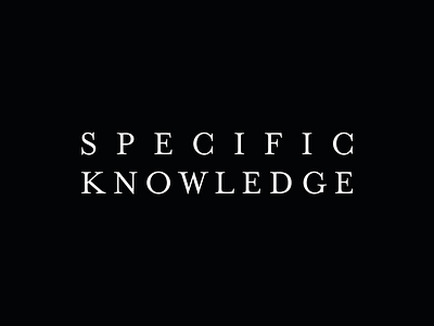 Specific Knowledge graphic design logo text typography