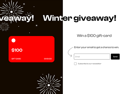 Giveaway Section design figma gift giftcard give giveaway modern offer onlineshop section shop simple ui ux webdesign website