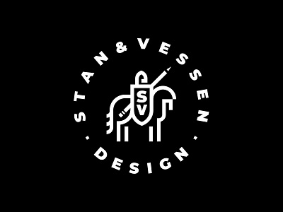 STAN&VESSEN LOGO brand brand identity branding des design design studio draw emblem graphic design knight logo logo design logo horse logodesign logos logotype pencil