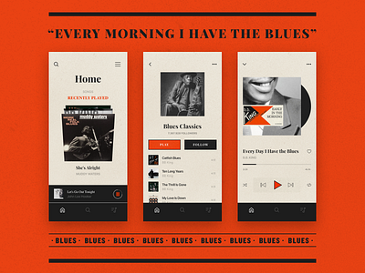 Blues app blues classic design genre hellohello interface ios iphone lyrics mobile music record song spotify ui ux