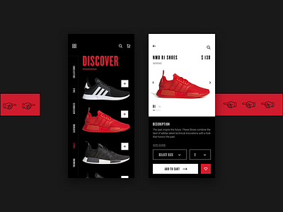 Discover Sneakers app black bold buy clean design hellohello interface listing minimal modernism nike simple sneakers ui ux white