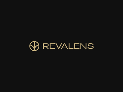 Revalens black brand branding branding design dark design gold hellohello isotype logo marihuana minimlist revalens simple
