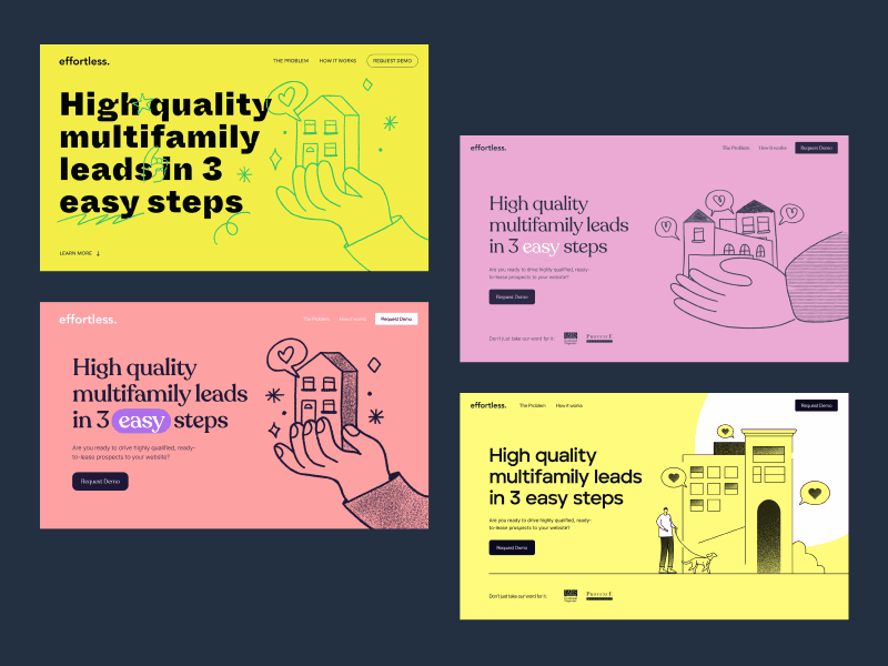 Effortless concept serie branding color doodle effortless graphic design hellohello hero illustration sketch ui web website yellow