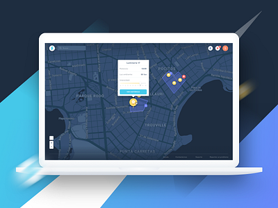 Lumos blue cartography design interface lumos map simple ui ux web website