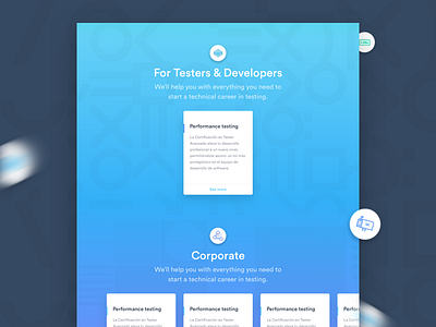 Abstracta Academy - Courses Landing Page app blue card clean color design gradient interface pattern ui ux web