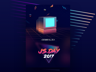 JS Day Concept brand concept design illustration js poster retro retro wave