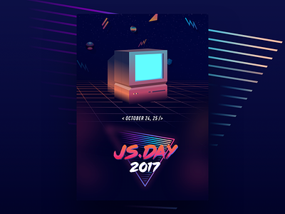 JS Day Concept brand concept design illustration js poster retro retro wave