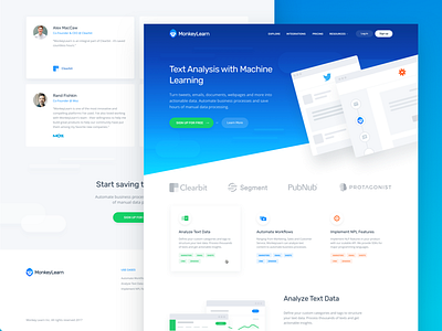 Monkeylearn Website app blue clean design interface monkey ui ux web website