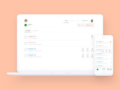 Monkop Rides app clean design interface list monkop orange ui ux web white