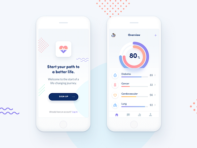 Health App app charts clean color design health interface minimal simple ui ux