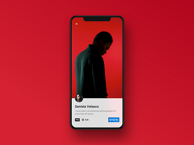 Foto App app bold clean design interface ios minimal photography red ui ux