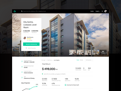 Real Estate - Details app black card design home interface real estate ui ux web