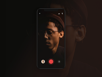 Camera app black camera clean design interface ios minimal red simple ui ux