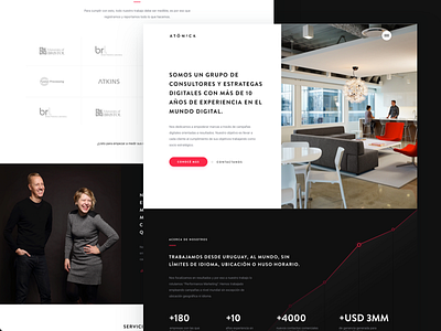 Atómica Website black cards design interface marketing minimal simple ui ux web