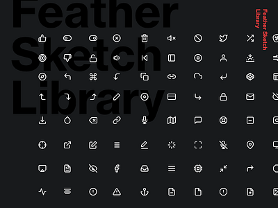 Feather Sketch Library - 200+ Icons design feather free freebie icons interface library minimal simple sketch symbols ui