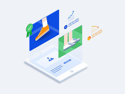 Piio’s analytics blue branding concept design illustration isometric perspective website white