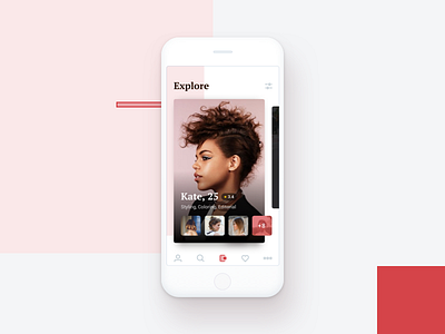 Stylist - Explore app bold clean design explore interface ios minimal stylist ui ux white